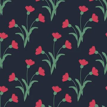 Seamless carnation pattern Stock Illustration