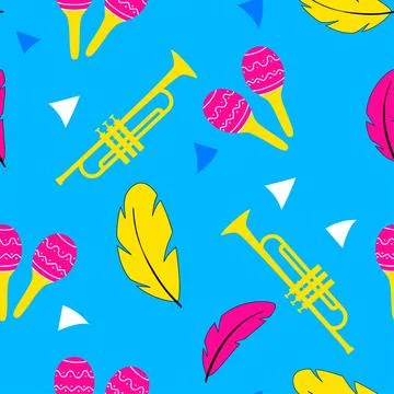 Seamless carnival pattern Stock Illustration