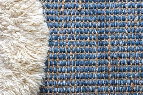 Seamless carpet texture, floor pattern of blue color. Stock Photos