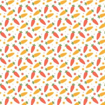 Seamless carrot pattern and background vector illustration Stock Illustration