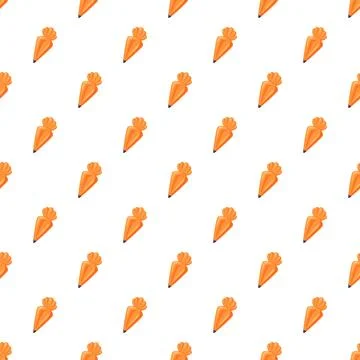 Seamless carrot pattern repeating on a white background Illustrazione stock