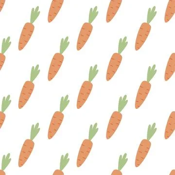 Seamless carrot pattern in simple flat style with soft colors. Perfect for Illustrazione stock