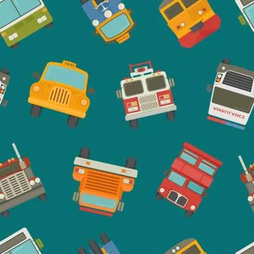 Seamless cars background and pattern Stock Illustration