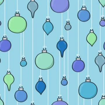 Seamless Cartoon Baubles Background Stock Illustration