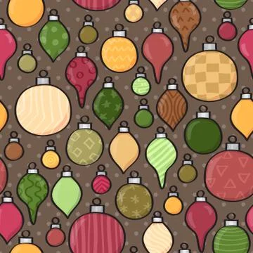 Seamless Cartoon Baubles Background Stock Illustration