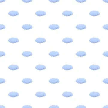 Seamless cartoon cloud pattern on white background Illustrazione stock