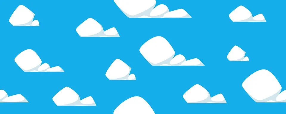 Seamless Cartoon Clouds Pattern Stock Illustration