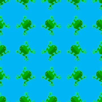 Seamless Cartoon Frog Pattern Stock Illustration