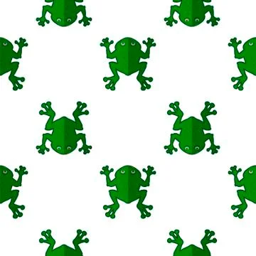 Seamless Cartoon Frog Pattern Stock Illustration