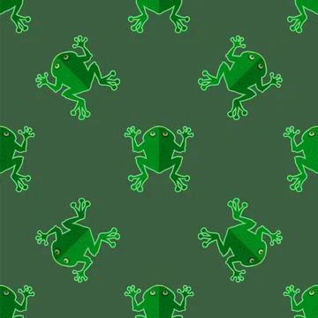 Seamless Cartoon Frog Pattern Seamless Cartoon Frog Pattern. Animal Green ... 写真素材