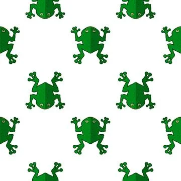 Seamless Cartoon Frog Pattern Seamless Cartoon Frog Pattern. Animal Green ... 写真素材