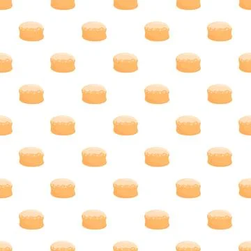Seamless cartoon pancake pattern for breakfast design Stock Illustration
