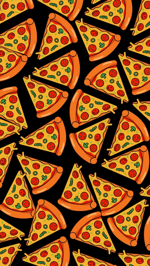 Seamless Cartoon Pizza Pattern Motion Graphic Background Funny Fast Food Ani Stock Footage 347941114