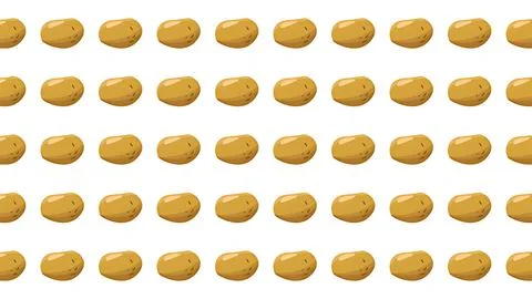 Seamless cartoon potato pattern background, repeating vegetable food illust.. Stock-Illustration