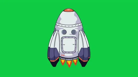 Seamless cartoon rocket pattern on white background in 4k video. Stock Footage 147851805