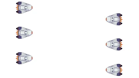 Seamless cartoon rocket pattern on white background in 4k video. Stock-Footage 147852617