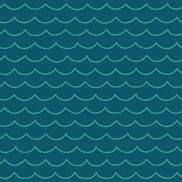 Seamless cartoon sea pattern Stock Illustration