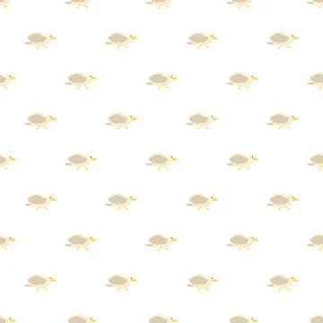Seamless cartoon seagull bird pattern walking Illustrazione stock