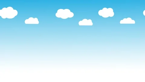 Seamless Cartoon Sky Background with Moving White Clouds and Blue Gradient 스톡 동영상 332038289