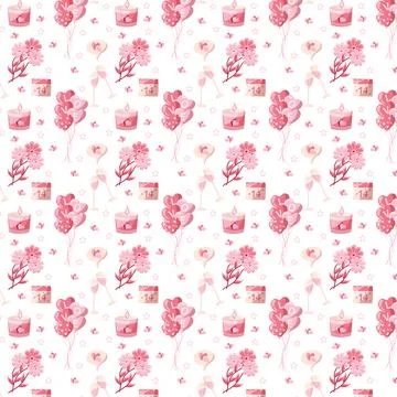 Seamless cartoon style pattern. Trendy modern illustration for Valentine's Day Stock-Illustration