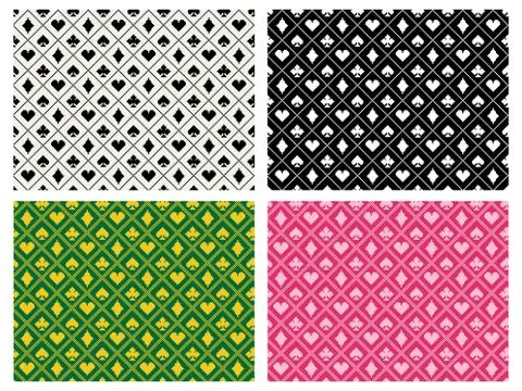 Seamless casino pattern in pixel batik art, vector Ilustración de archivo