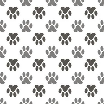 Seamless Cat Animal Paw Pattern Stock Illustration