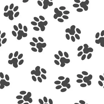 Seamless Cat Animal Paw Pattern Stock Illustration