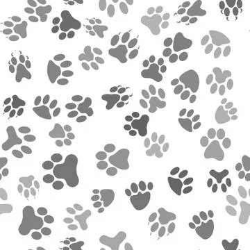 Seamless Cat Animal Paw Pattern Stock Illustration