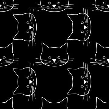 Seamless of cat faces Illustrazione stock