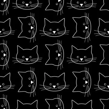 Seamless of cat faces Stock-Illustration