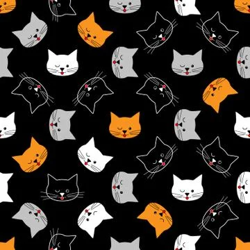 Seamless of cat faces Stock-Illustration
