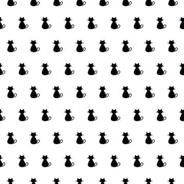 Seamless cat pattern.  cat background, texture, pattern, wallpaper, textile Stock Illustration
