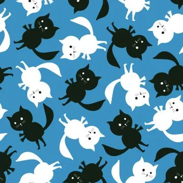 Seamless cat pattern Stock Illustration