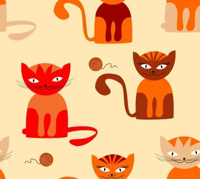 Seamless cats Stock Illustration