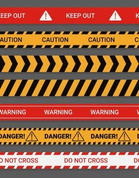 Seamless caution ribbons set Stock Illustration