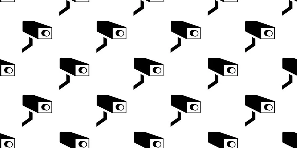 Seamless CCTV security camera icon pattern, repeats vertically and horizontal 스톡 일러스트