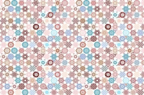 Seamless ceramic tile with colorful patchwork. Vintage multicolor pattern in  Stock Illustration