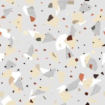 Seamless ceramic tile floor pattern. Terrazzo style tile background. Vector Stock Illustration