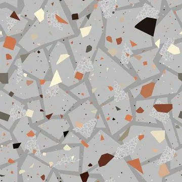 Seamless ceramic tile floor pattern. Terrazzo style tile background. Vector.. Stockillustratie