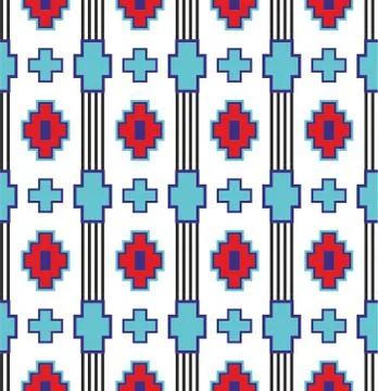 Seamless ceramic tiles vector pattern,ethnic illustration. Stock Illustration