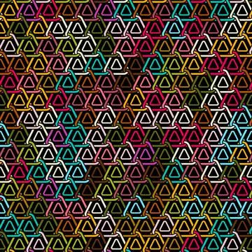 Seamless chain grid pattern. Vector illustration with multicolored triangles. Illustrazione stock