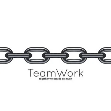 Seamless chain teamwork concept on white background Stock Illustration