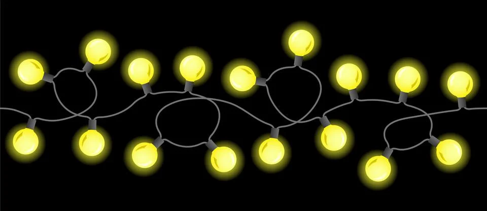 Seamless chains of lights on black background Stock-Illustration