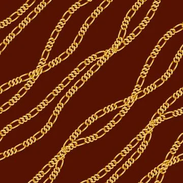 Seamless chains pattern. Repeat design. Curved waves, chains, DNA. Design for de Stock Illustration