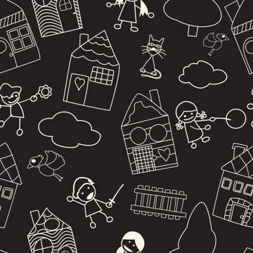 Seamless chalk board pattern Illustrazione stock