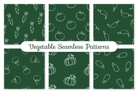 Seamless chalk contour chilli vegetable pattern 스톡 일러스트