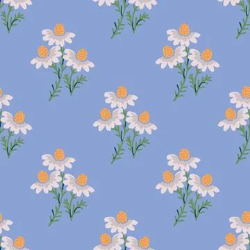 Seamless chamomile pattern Stock Illustration