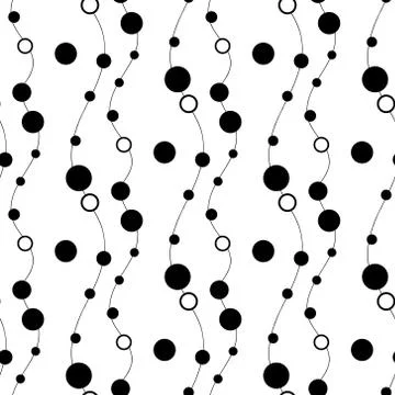 Seamless chaotic black circle lines pattern background eps10 Stock Illustration