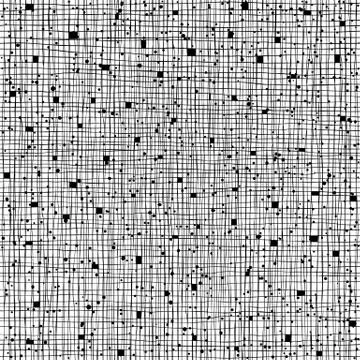 Seamless chaotic dots and thin lines pattern. Abstract vector pattern Illustrazione stock