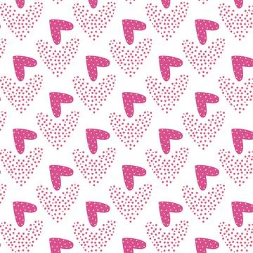 Seamless chaotic heart pattern. stylish hipster texture design illustration. Stock Illustration